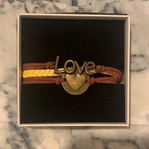Love braided & faux leather bracelet 💛🤎